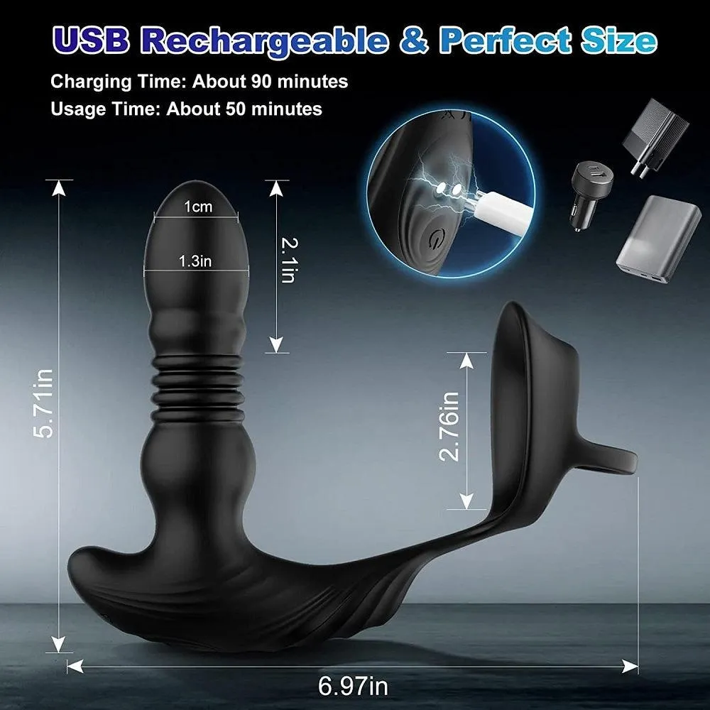 10 Frequency Thrusting & Vibrating Prostate Massager App & Remote Control