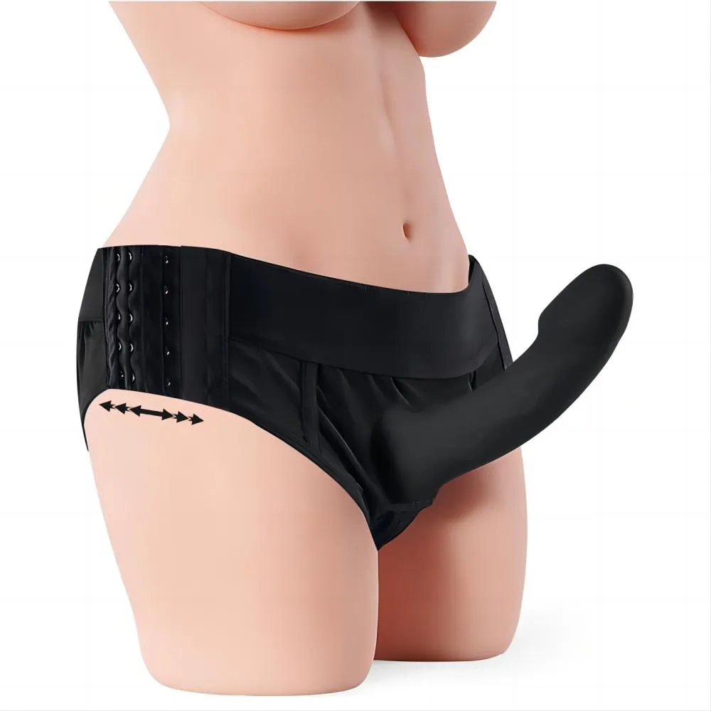 10-Frequency Vibration Remote Control Double End Strap on Dildo for Lesbian/Couple