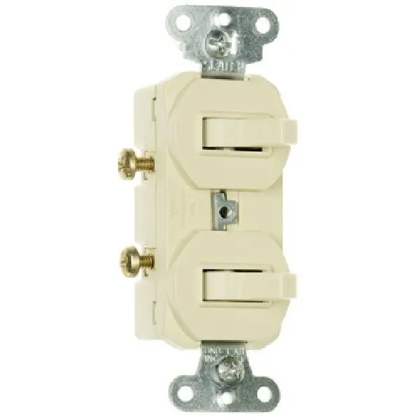 15A 120V Double Combination Switches. Ivory