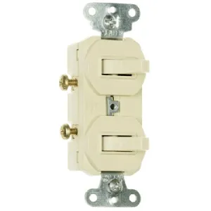 15A 120V Double Combination Switches. Ivory