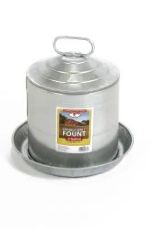 2 Gallon Double Wall Metal Poultry Fountain