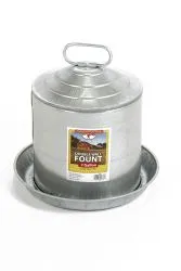 2 Gallon Double Wall Metal Poultry Fountain