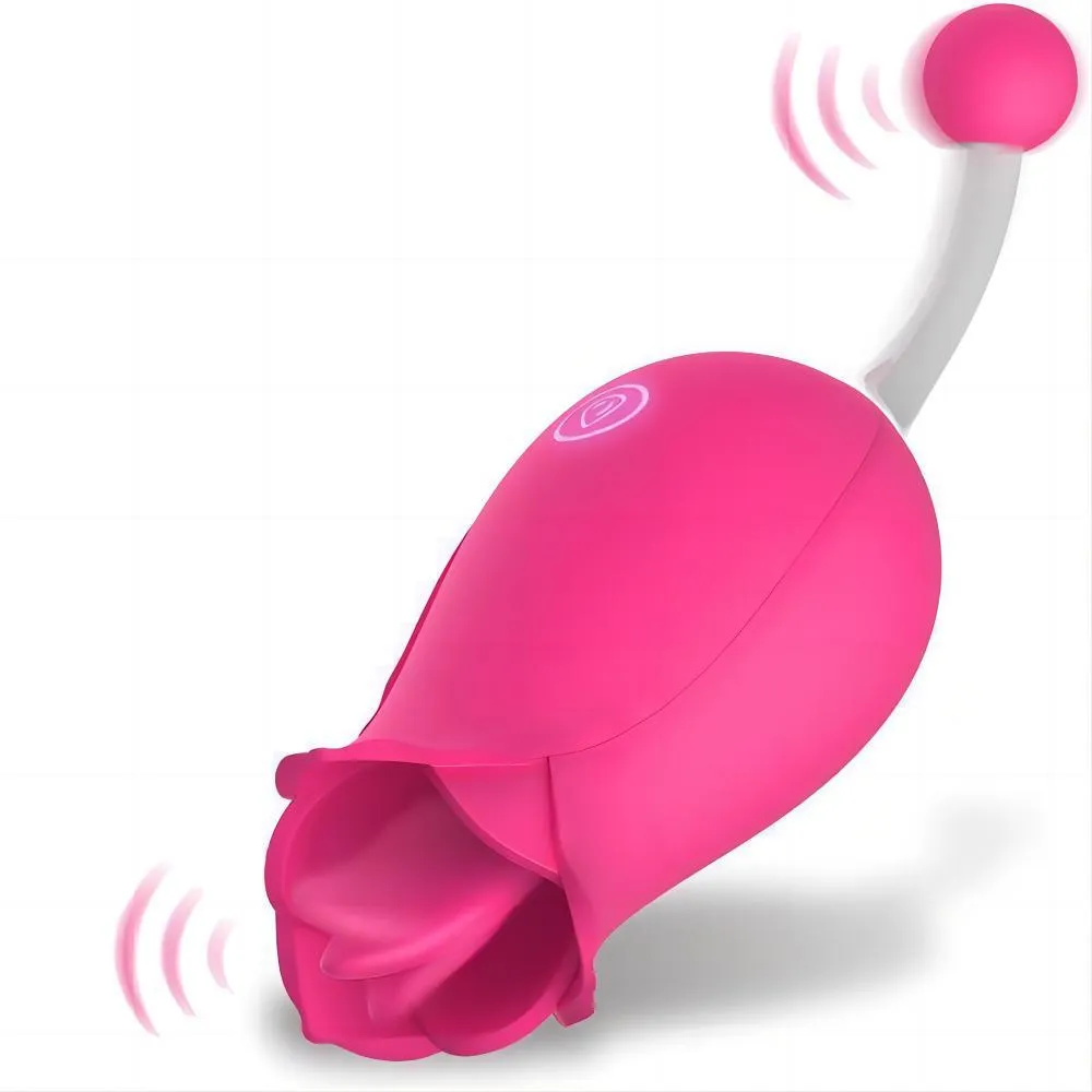 2 IN 1 Licking & High-Frequency G-Spot Rose Vibrator