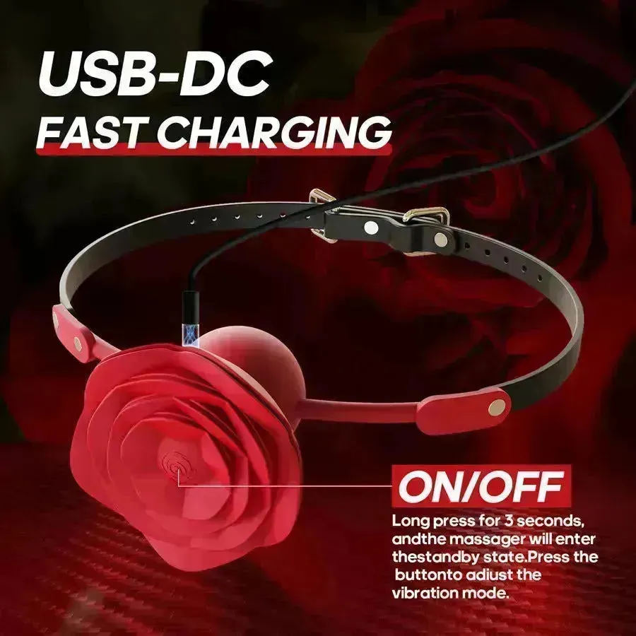 2 In 1 Rose Ball Gag Nipple Clamps