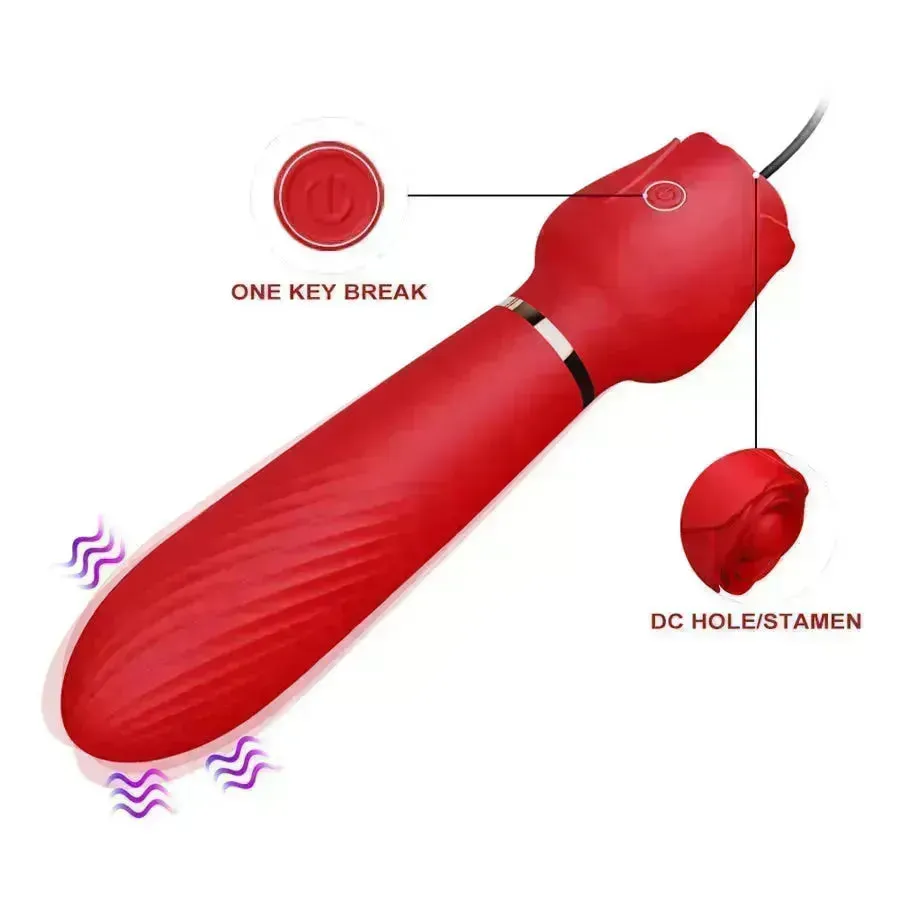 2-In-1 Rose Nipple Clamps Vibrator