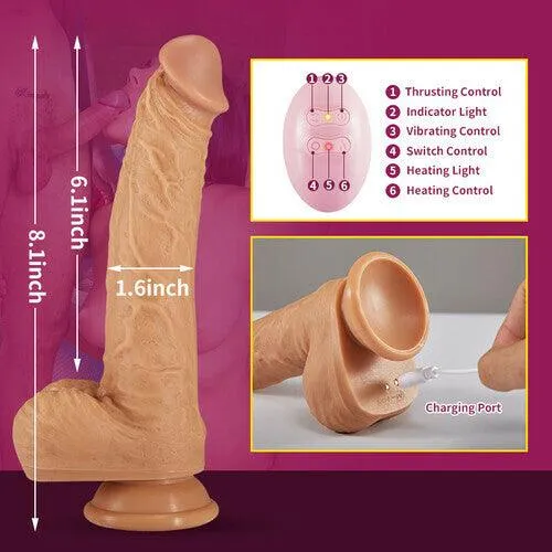 3 Functions Multiple Combination Lifelike Heating Dildo Thrusting Realistic Dildos