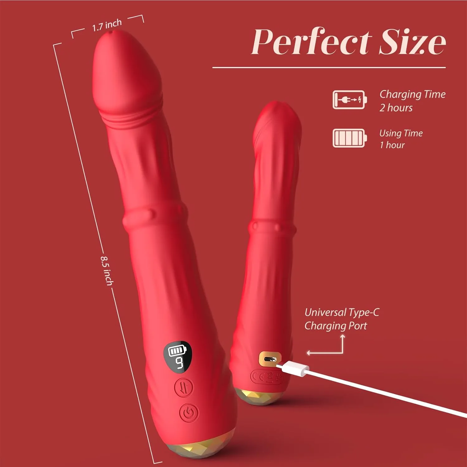 3 In 1 Steel Ball Sliding Heating Clitoral G-Spot Vibrators