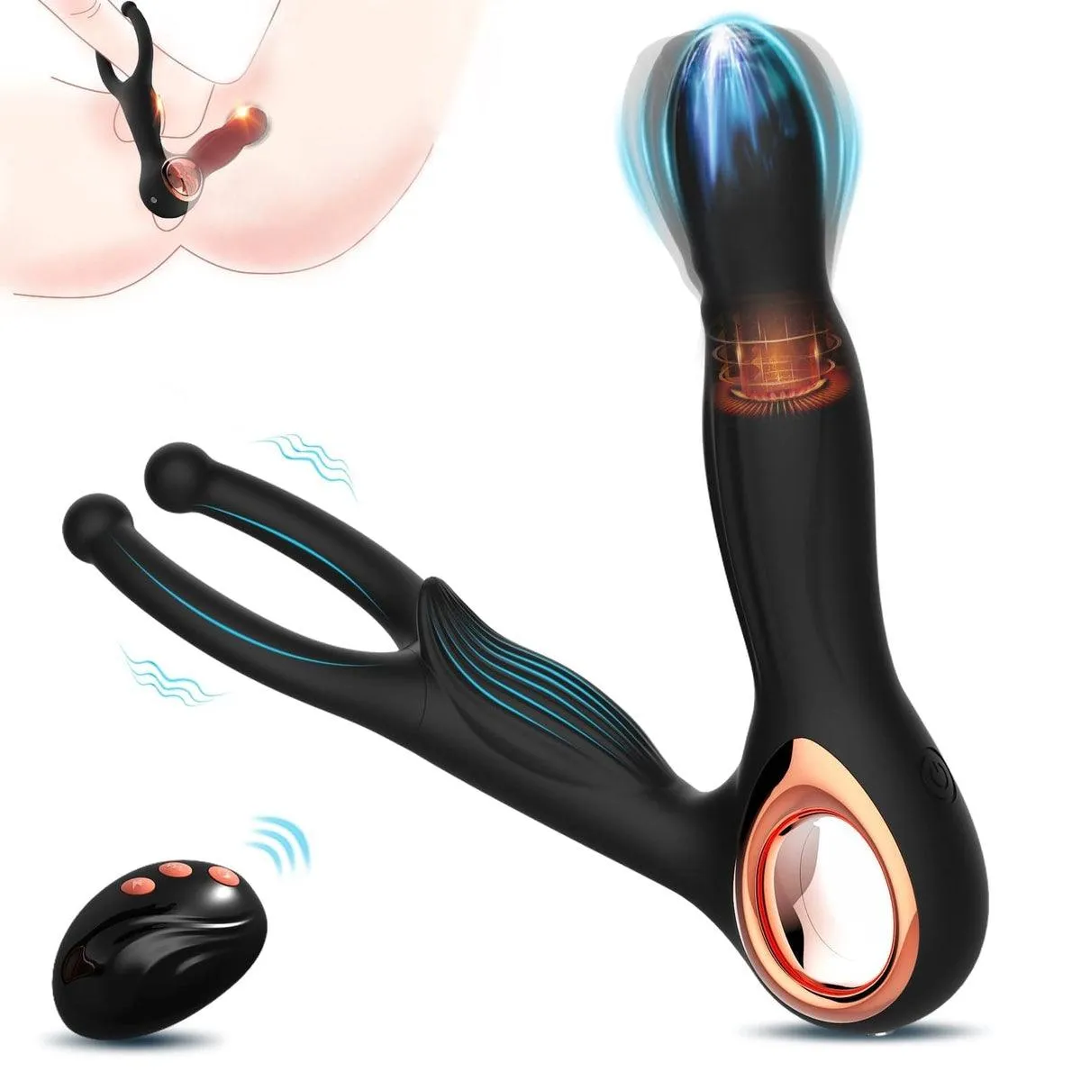 3IN1 Male Prostate Massager Anal Vibrator Butt plug