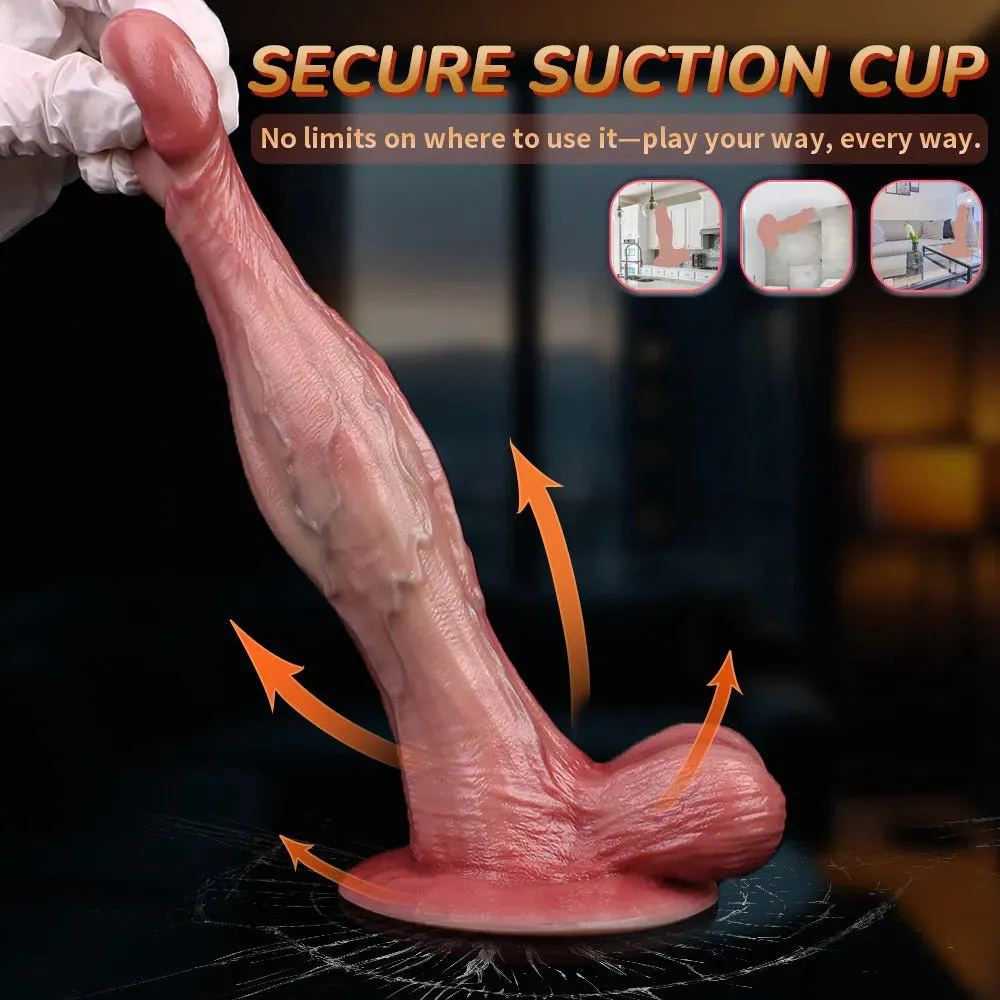 6 Inch Dual-layer Real Skin Dildo