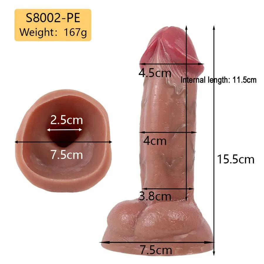 6 Inches Large Silicone Realistic Cock Sleeve