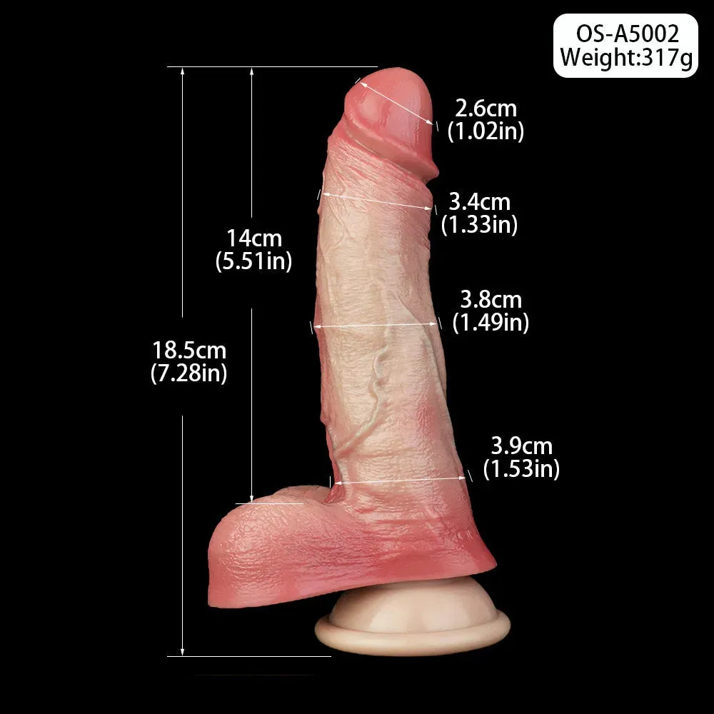 7 Inches Dual-layer Silicone Dildo Toy