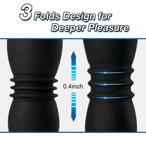 7 Thrusting 7 Vibration 3 Folds Male Anal Prostate Massaging Butt Plugs