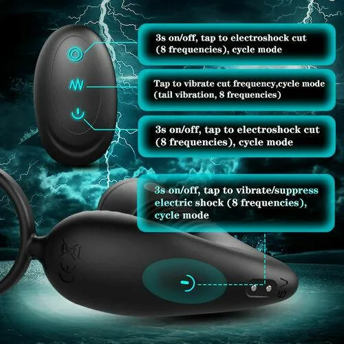 8 Vibration 8 Electrifying Prostate Massager with Electric Shock Function