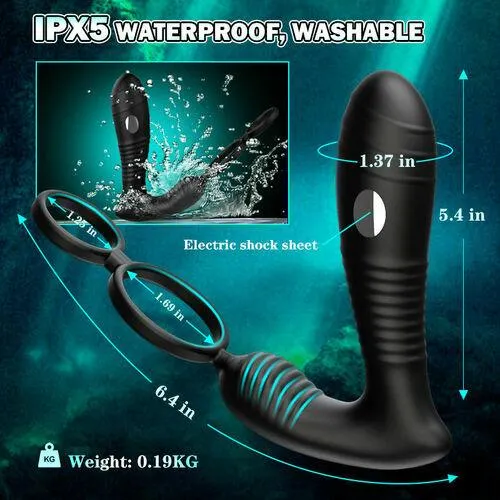 8 Vibration 8 Electrifying Prostate Massager with Electric Shock Function