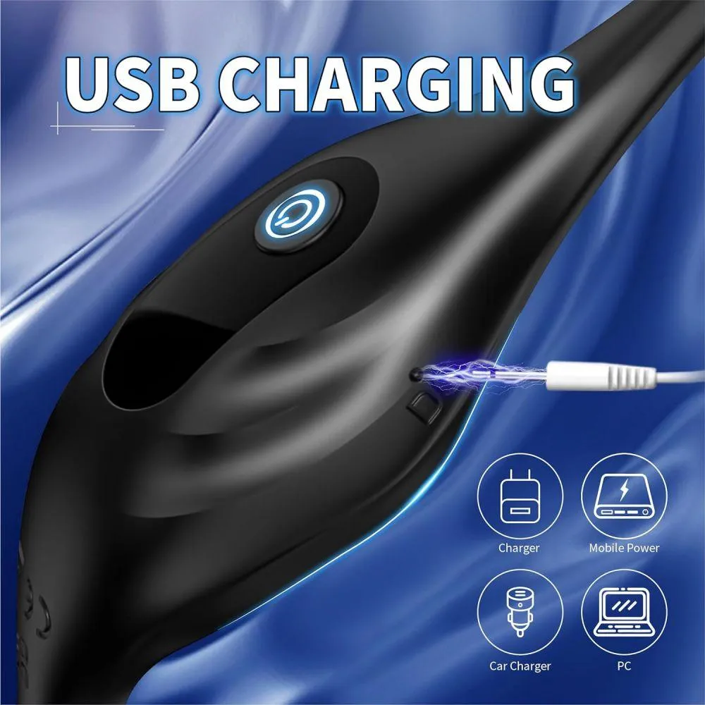 9 Thrusting & 9 Vibration Male Anal Vibrator Prostate Massager with Penis Ring Remote Control Butt Plug Adult Toys