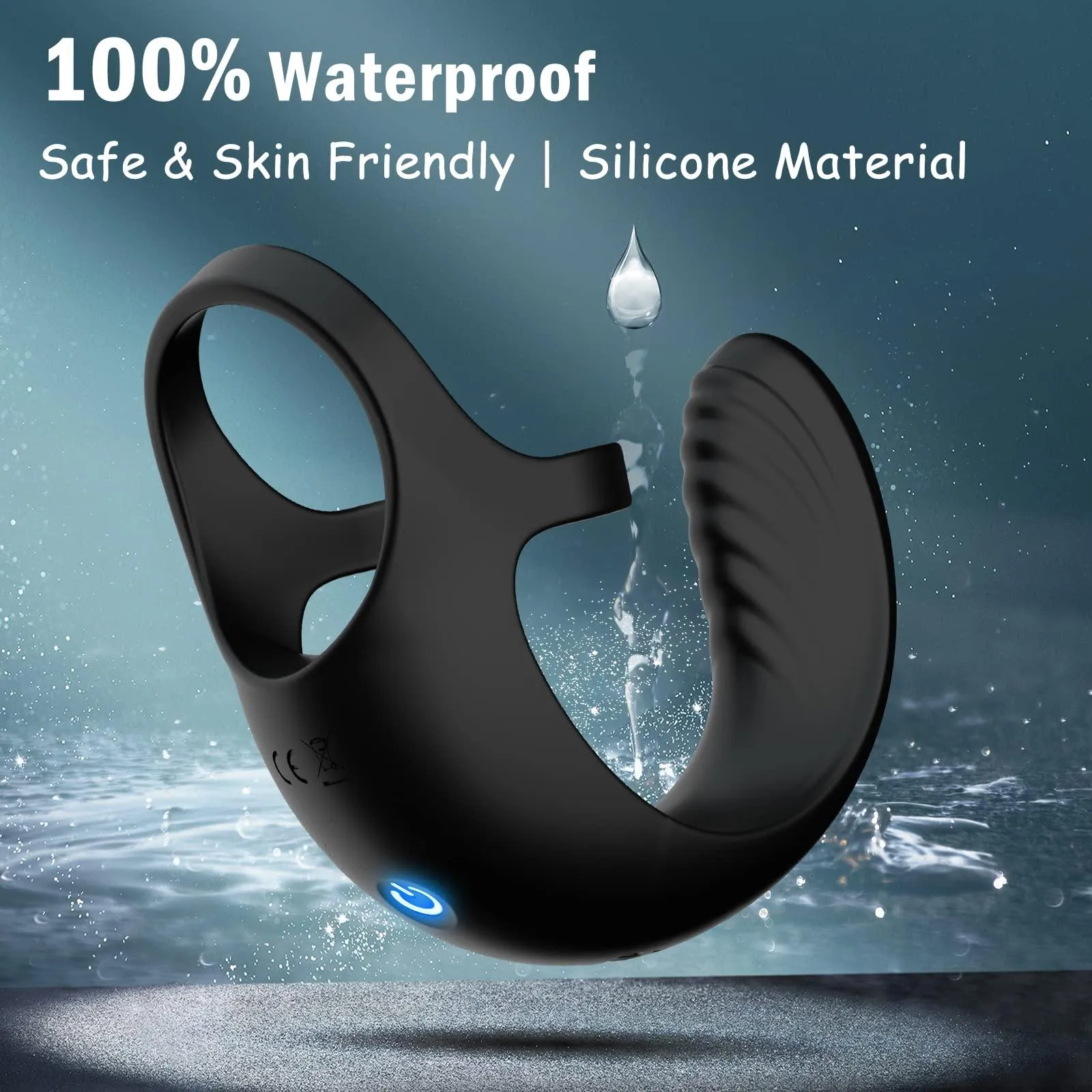 9 Vibrating Modes Male Anal Vibrator with Cock Rings Remote Control Prostate Massager