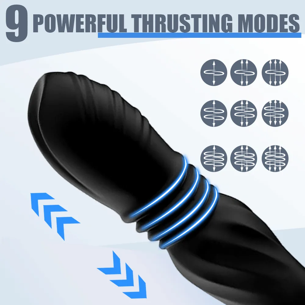 9 Vibration Thrusting Prostate Massager APP & Remote Control Anal Vibrator with Triangle Ring
