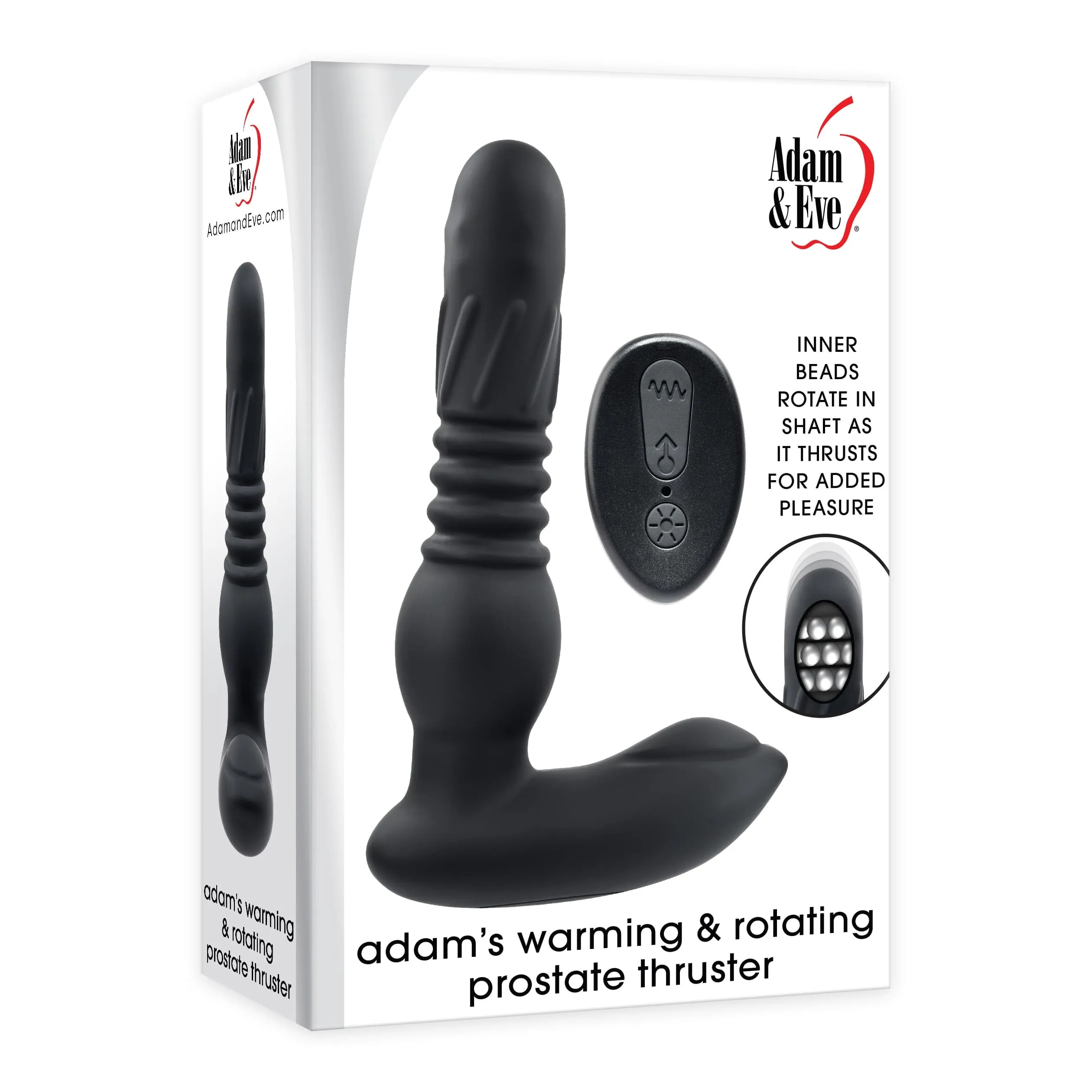 Adam & Eve - Adam's Remote Warming and Rotating Prostate Thruster Massager (Black)