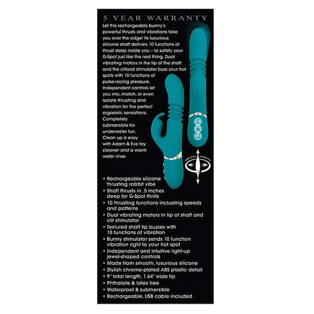 Adam & Eve - Eve's Rechargeable Thrusting Rabbit Vibrator (Green)