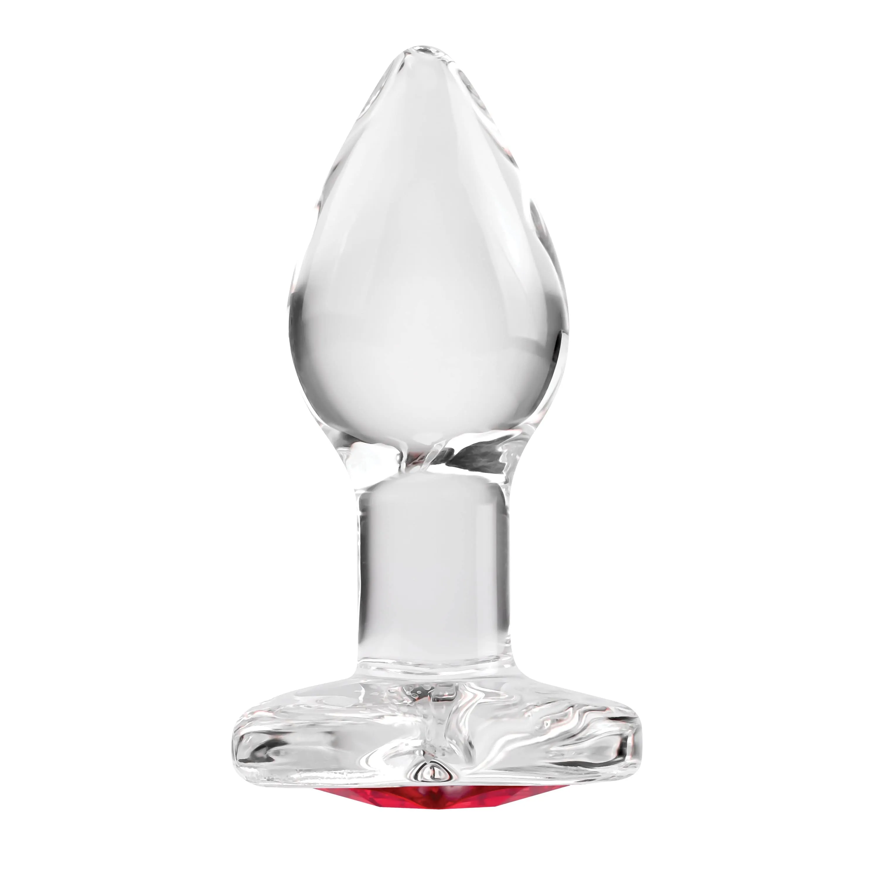 Adam & Eve - Red Heart Gem Glass Anal Plug