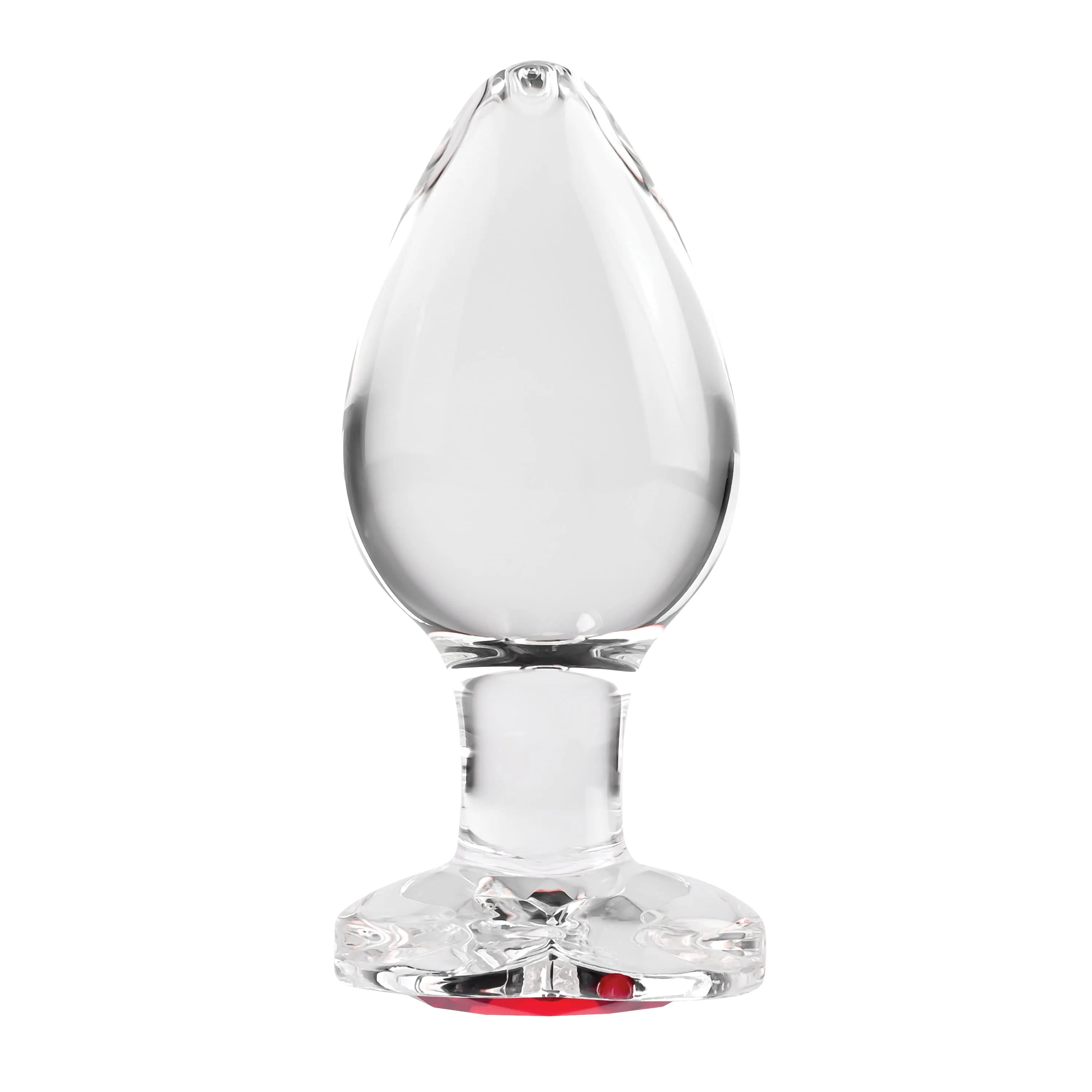 Adam & Eve - Red Heart Gem Glass Anal Plug