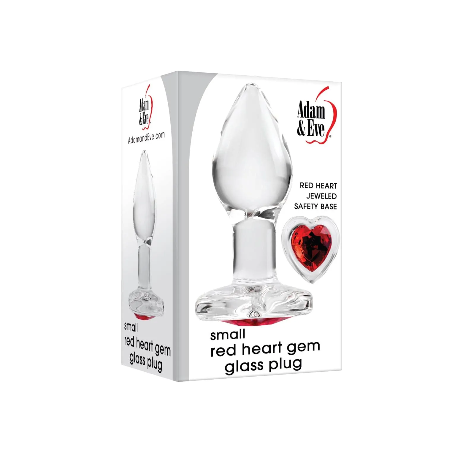 Adam & Eve - Red Heart Gem Glass Anal Plug