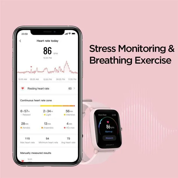 Amazfit W2008OV5N Bip U Pro Smart Watch Built-in GPS, Pink