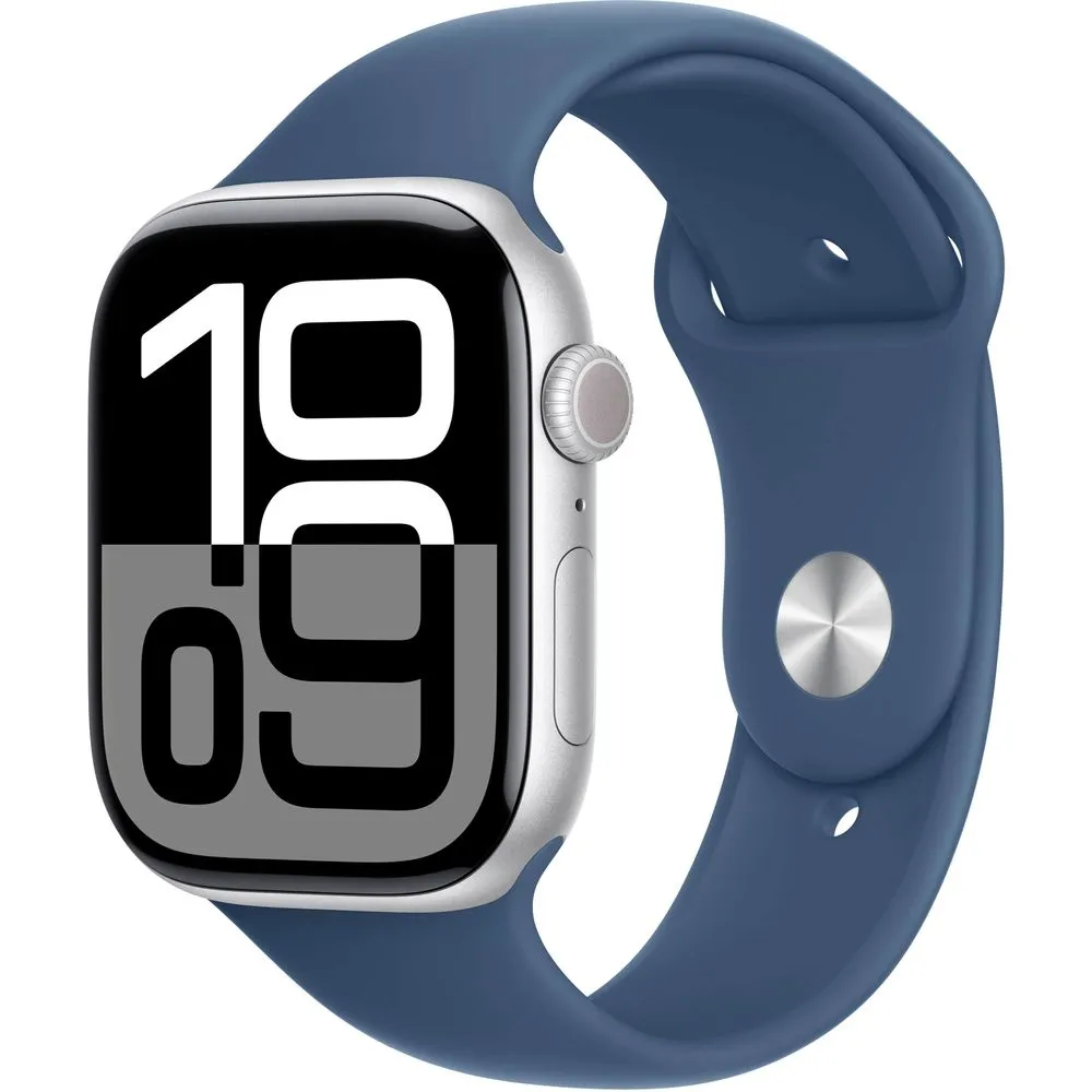 Apple Watch Gen 10 Series 10 46mm Silver Aluminum - Denim Sport Band MWWM3LW/A