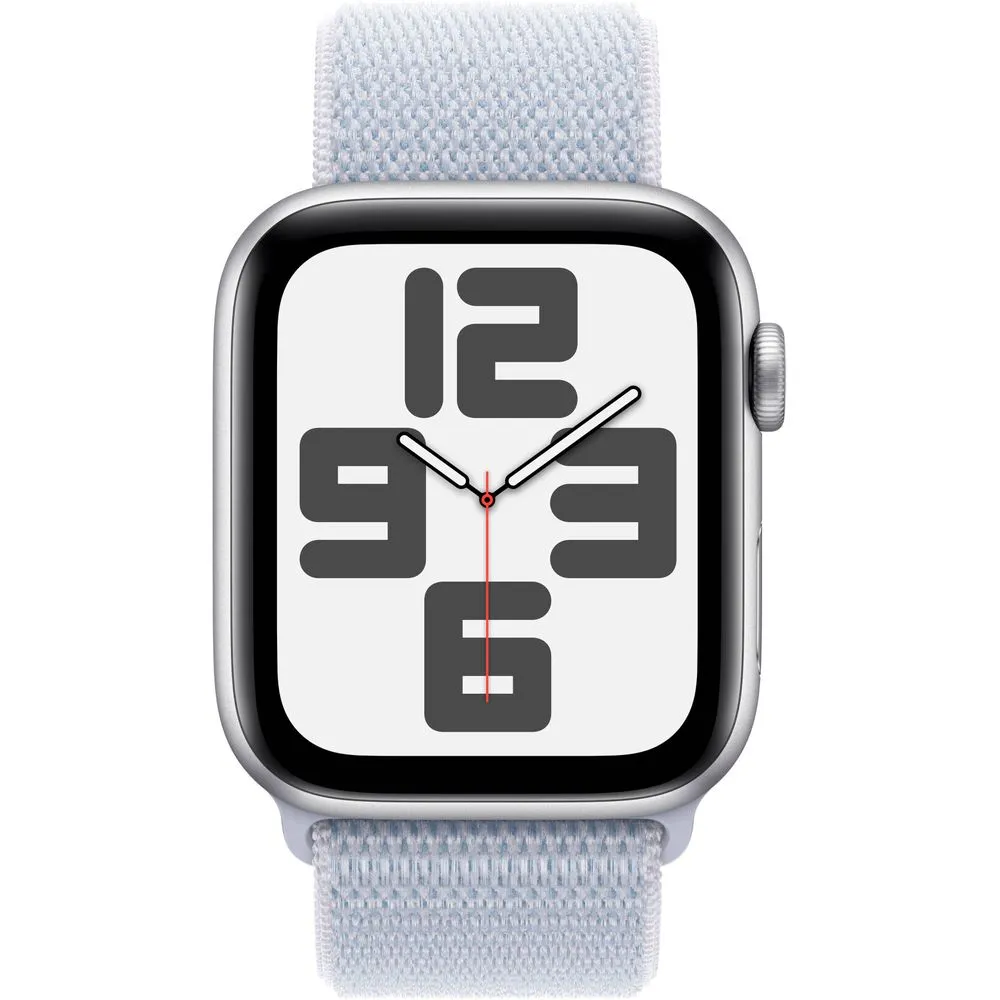 Apple Watch SE 2 44mm Silver Aluminum - Blue Cloud Sport Loop MXET3LL/A