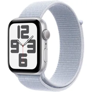 Apple Watch SE 2 44mm Silver Aluminum - Blue Cloud Sport Loop MXET3LL/A