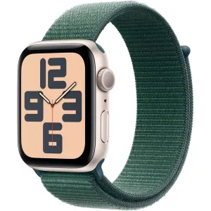 Apple Watch SE 2 44mm Starlight Aluminum - Lake Green Sport Loop MXEW3LL/A