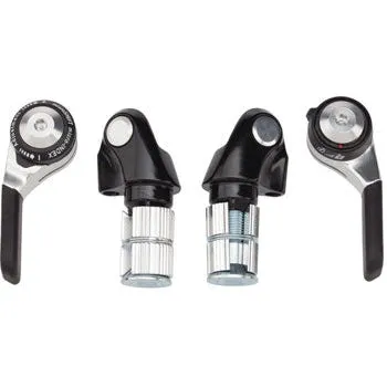 Bar End Shifter Set 9-Speed Road Double/Triple Shimano Compatible Silver