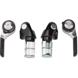Bar End Shifter Set 9-Speed Road Double/Triple Shimano Compatible Silver