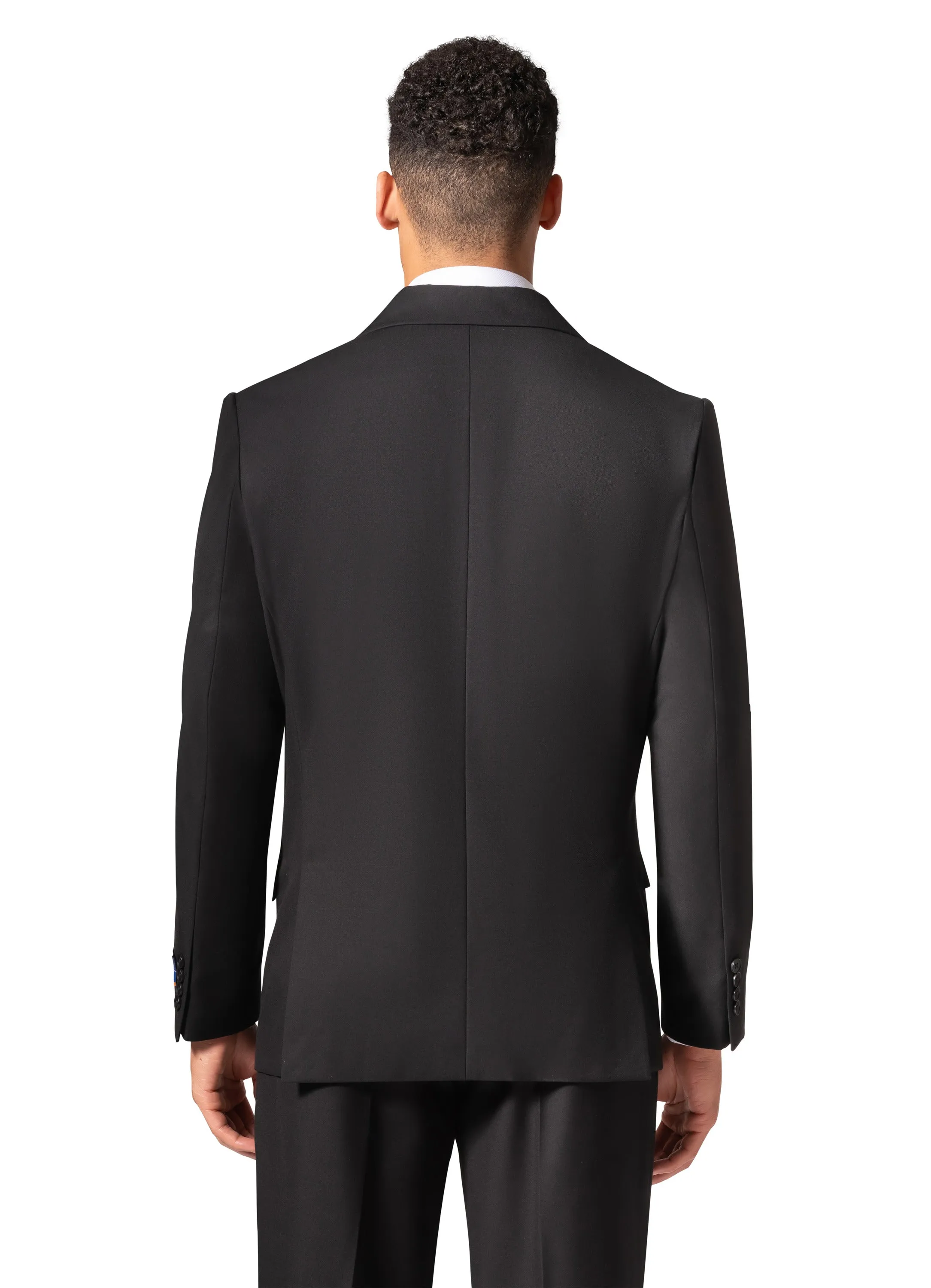 Bergamo Orange A6732 D/B Slim Fit Suit - Black