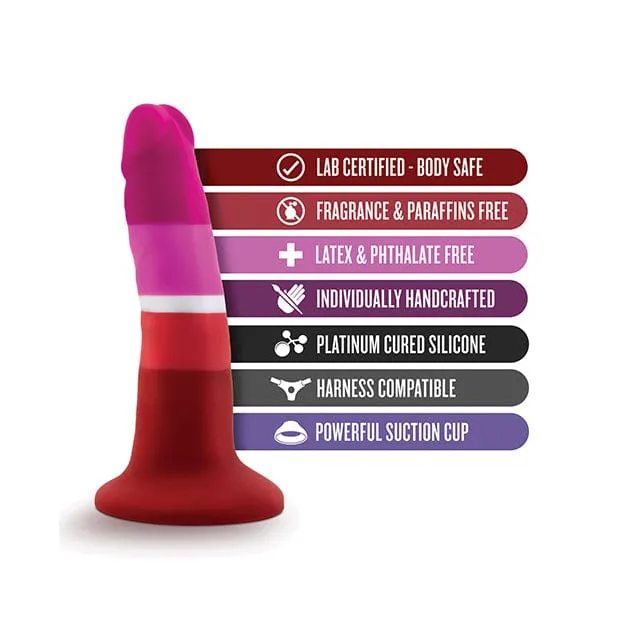 Blush Novelties - Avant P3 Lesbian Pride Beauty Silicone Dong Realistic Dildo 5.5" (Multi Colour)