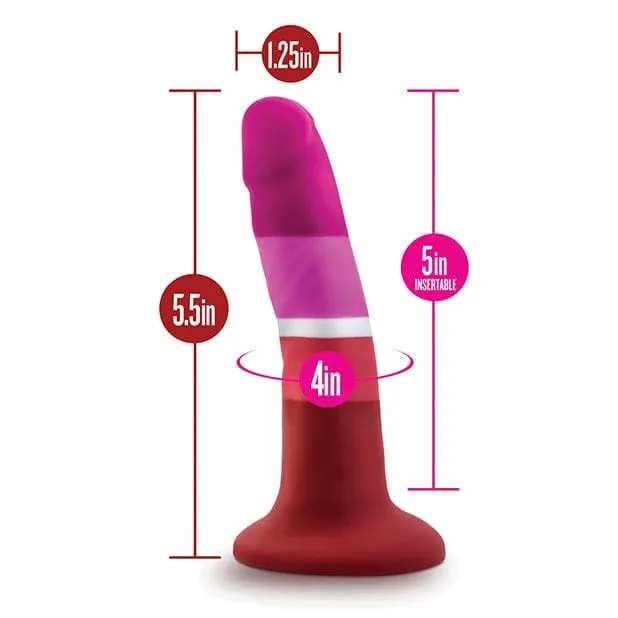Blush Novelties - Avant P3 Lesbian Pride Beauty Silicone Dong Realistic Dildo 5.5" (Multi Colour)