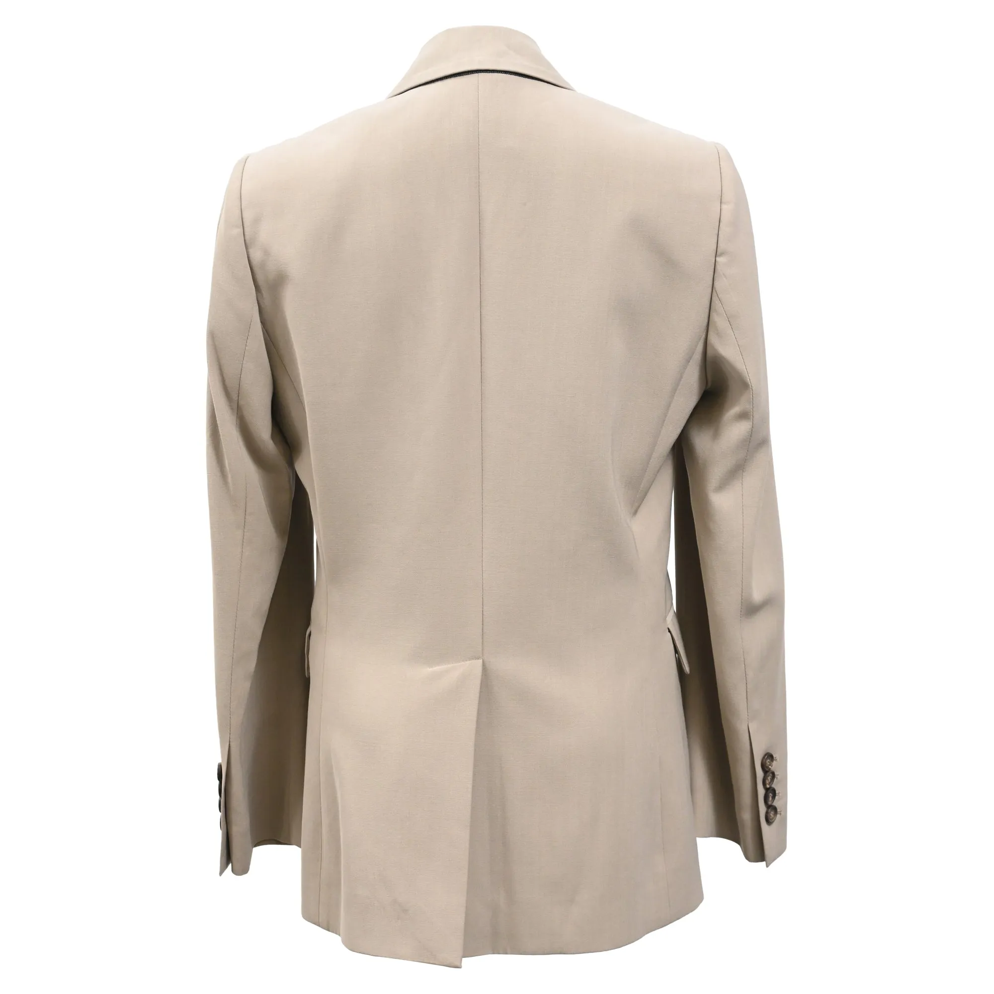 Brunello Cucinelli Double-Breasted Blazer in Beige Viscose