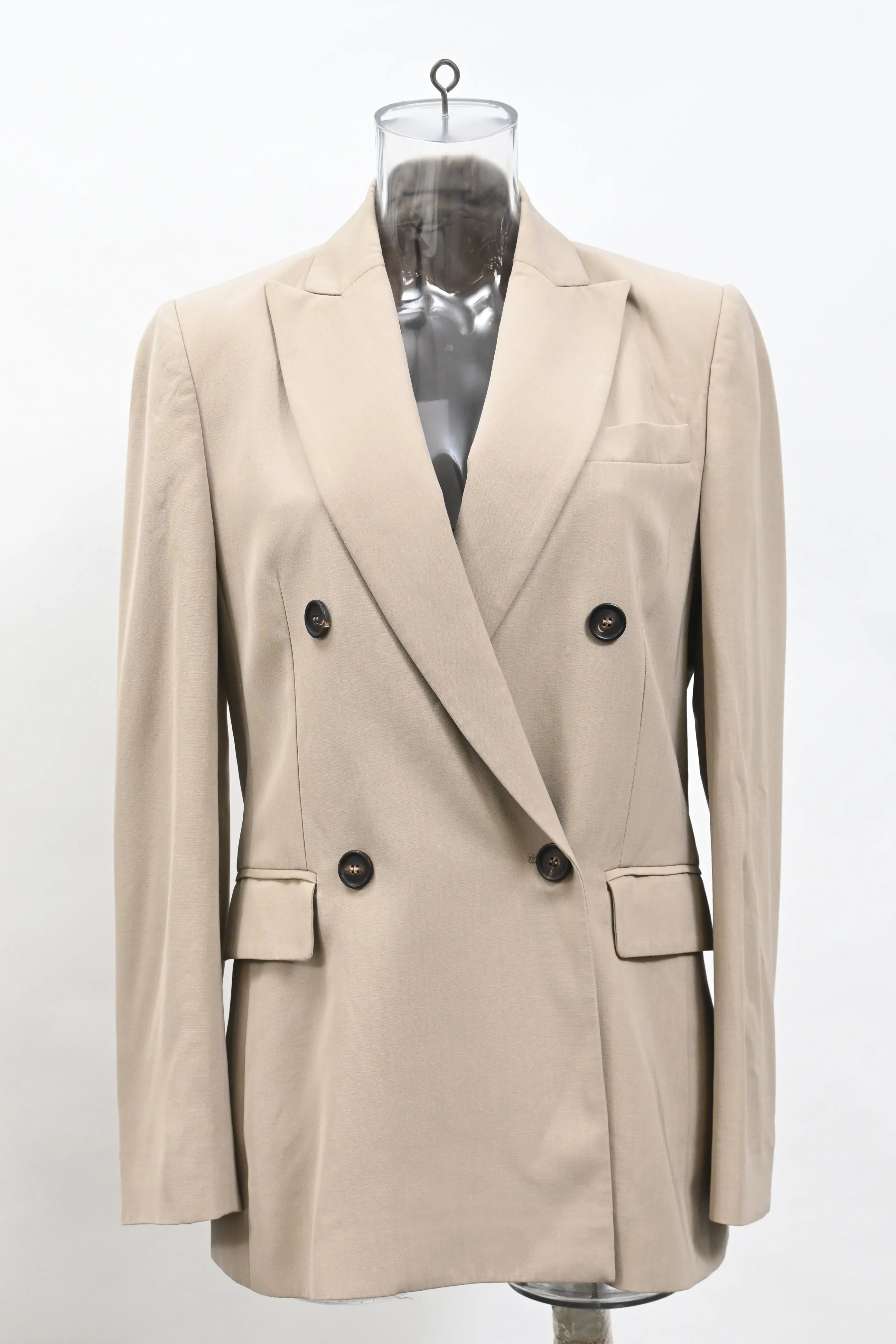 Brunello Cucinelli Double-Breasted Blazer in Beige Viscose