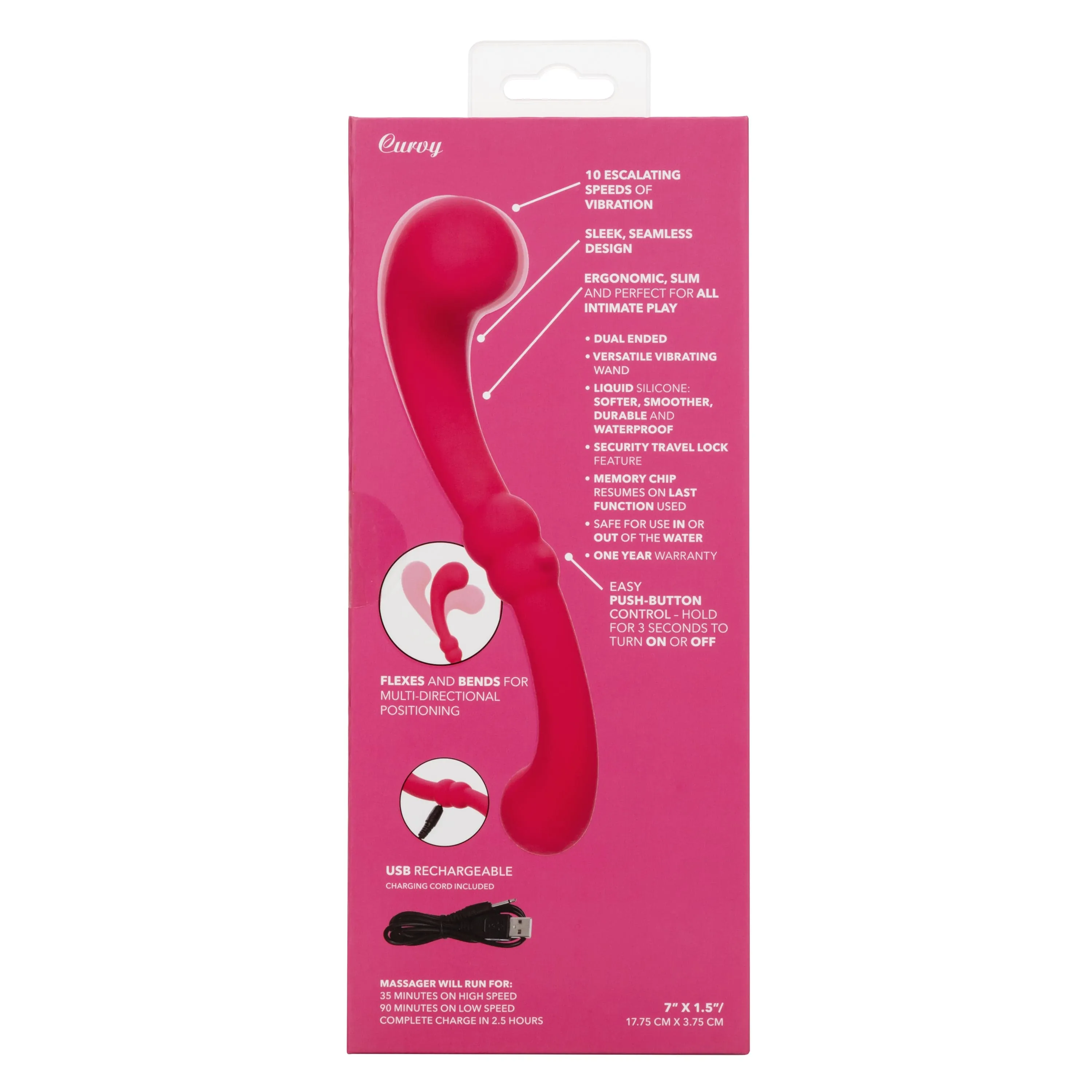 California Exotics - Pretty Little Wands Curvy Flexible G Spot Vibrator (Pink)