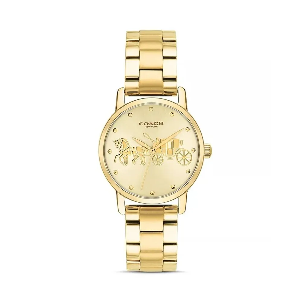 Coach CA.113.7.34.1529 Grand Quartz Gold Dial Ladies Watch