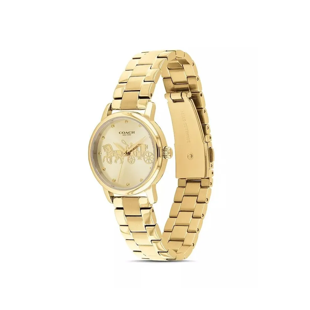 Coach CA.113.7.34.1529 Grand Quartz Gold Dial Ladies Watch