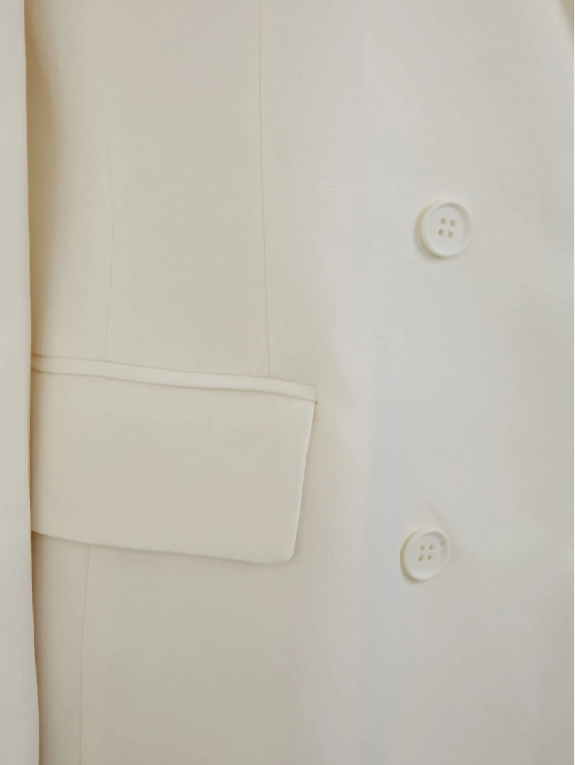 Double-breasted Cream Blazer
