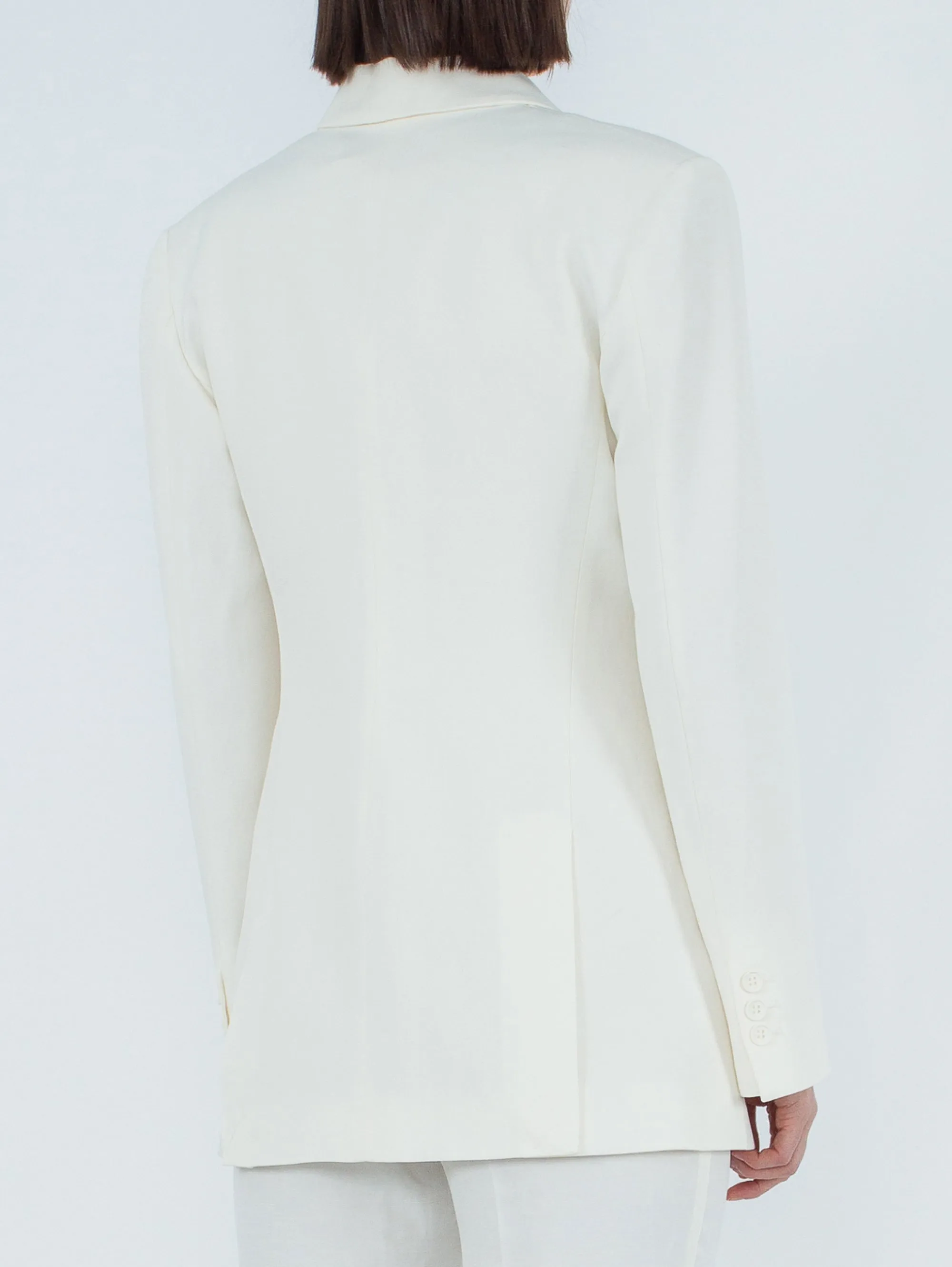 Double-breasted Cream Blazer
