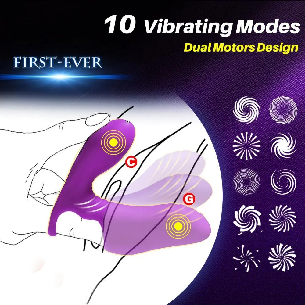 Dual Motors Finger Vibrator G spot Clitoris Stimulator for Couples Women Adult Sex Toys