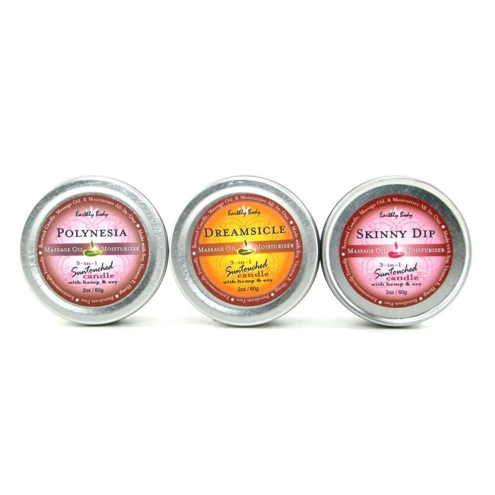 Earthly Body Hemp Seed Massage Candle Trio Set