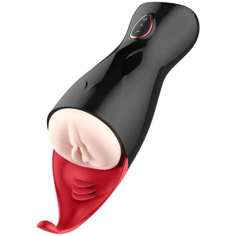 Erocome - Taurus New Vibrating Masturbator with Tongue Prostate Stimulator (Black)