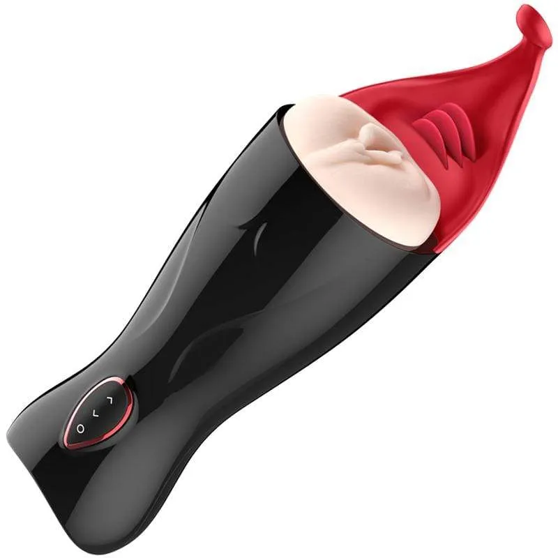 Erocome - Taurus New Vibrating Masturbator with Tongue Prostate Stimulator (Black)