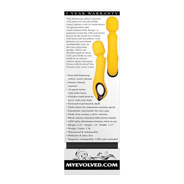 Evolved - Buttercup Silicone Rechargeable Wand Massager (Yellow)