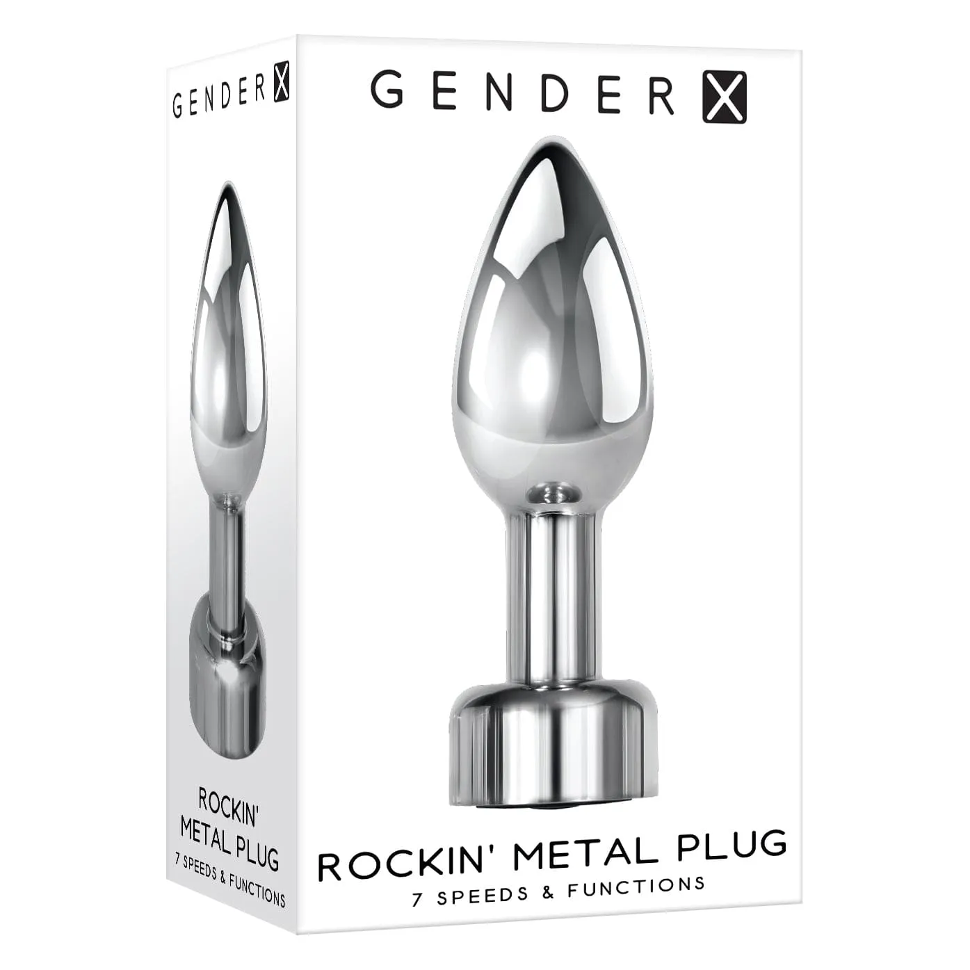 Evolved - Gender X Rockin Vibrating Metal Anal Plug (Silver)