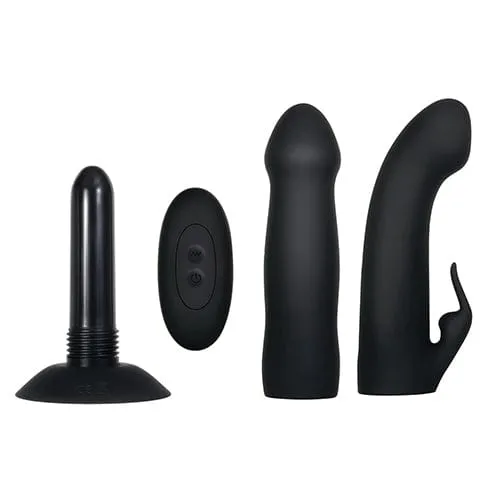Evolved - Heavenly Harness Vibrating G Spot Rabbit Strap On Set (Black)